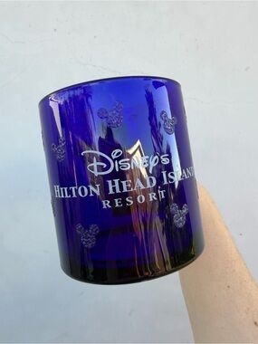 Disney Cobalt Blue Glass Mug Hilton Resort